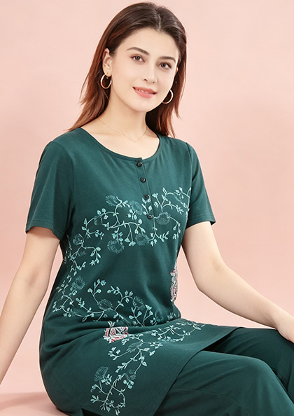 Buy Online LOVEBIRD Ns9910 Long Kurti Cotton Night Suit | Lovebird