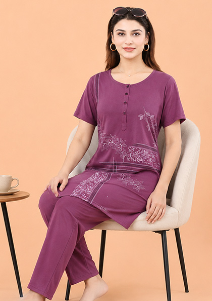 Buy Online LOVEBIRD Ns9910 Long Kurti Cotton Night Suit | Lovebird