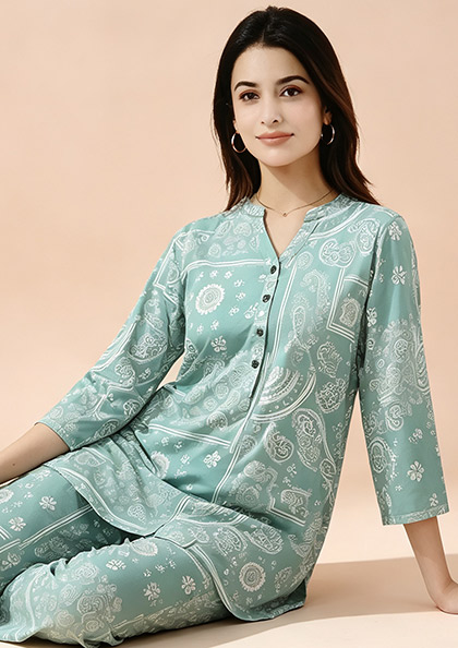 NS9911 SEMI LONG KURTA NIGHT SUIT