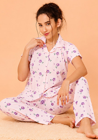 Buy Online LOVEBIRD Ns9913 Crush Cotton Night Suit | Lovebird