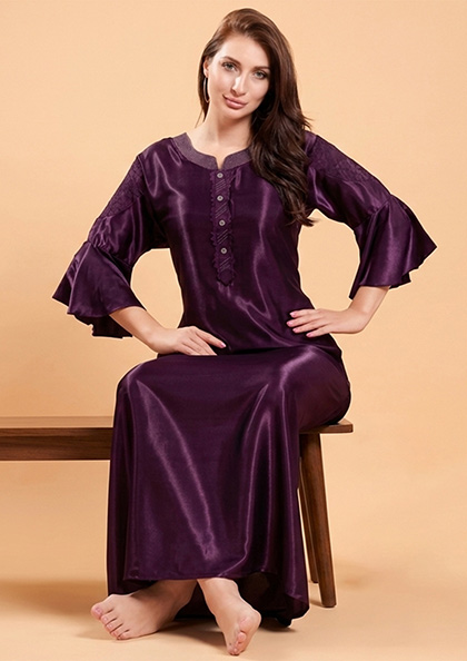 Buy Online LOVEBIRD Satin Nighty 507 | Lovebird