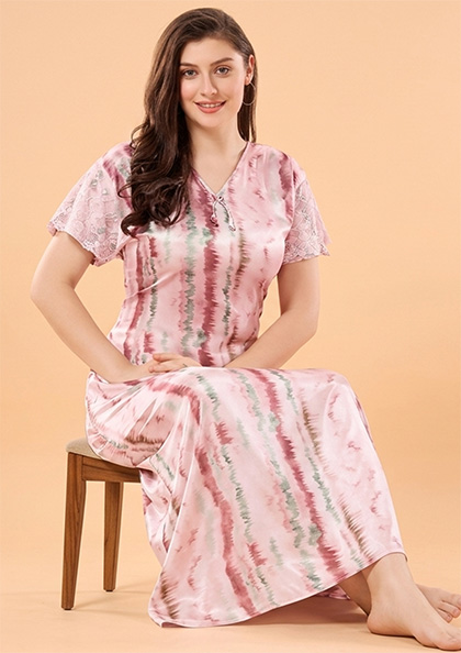 Buy Online LOVEBIRD Satin Nighty 508 | Lovebird
