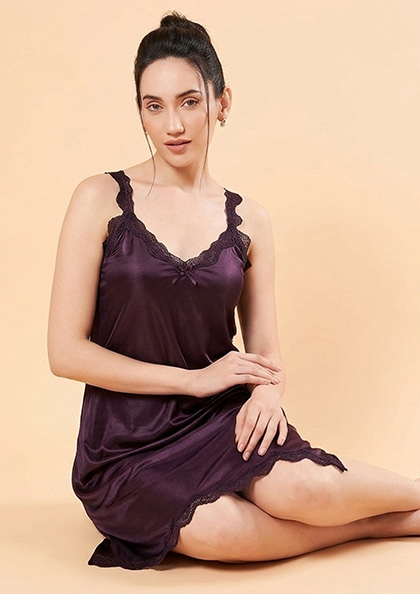 Buy Online LOVEBIRD Nighty A45 Mulberry Silk Baby Doll | Lovebird