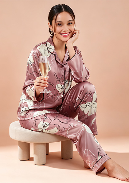 NS6642 SATIN PRINT NIGHT SUIT