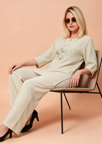 CO-ORD SET 6680 LINEN COTTON NIGHT SUIT