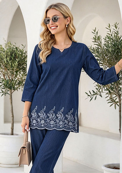 CO-ORD SET 6699 DENIM STYLE NIGHT SUIT