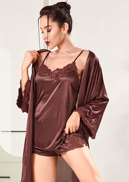 Buy Online LOVEBIRD Nighty D314 Silky Nighty Set | Lovebird