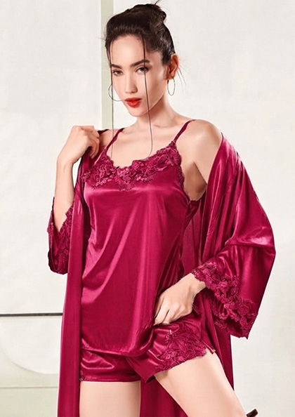 Buy Online LOVEBIRD Nighty D314 Silky Nighty Set | Lovebird
