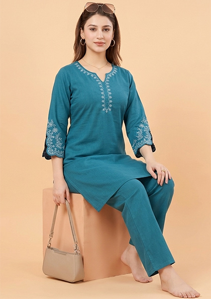 Buy Online LOVEBIRD Ns9938 Cotton Long Kurti Night Suit | Lovebird