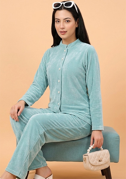 Buy Online LOVEBIRD Velv8803 Velvet Night Suit | Lovebird
