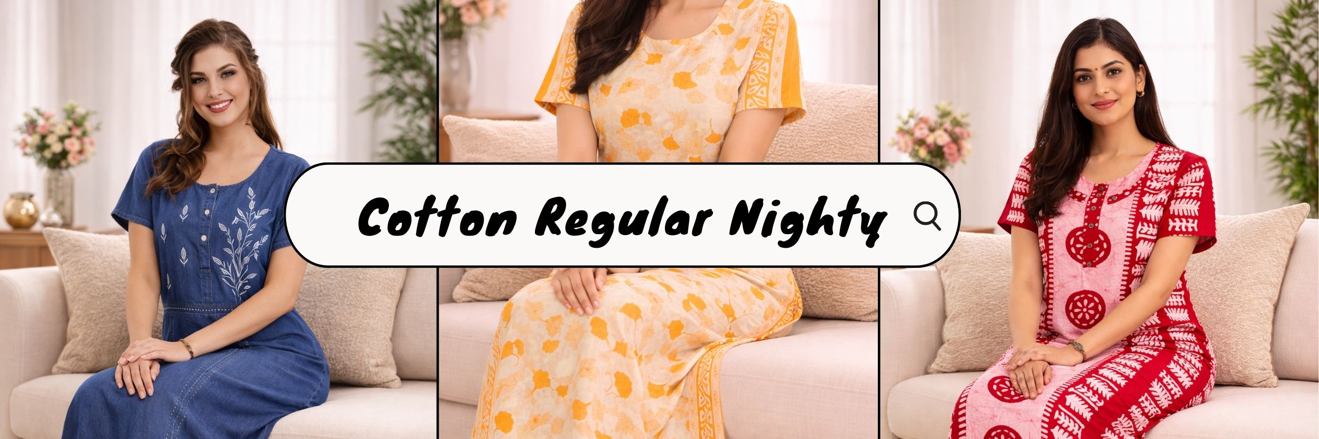 Shop soft cotton nighty for wo banner lovebird