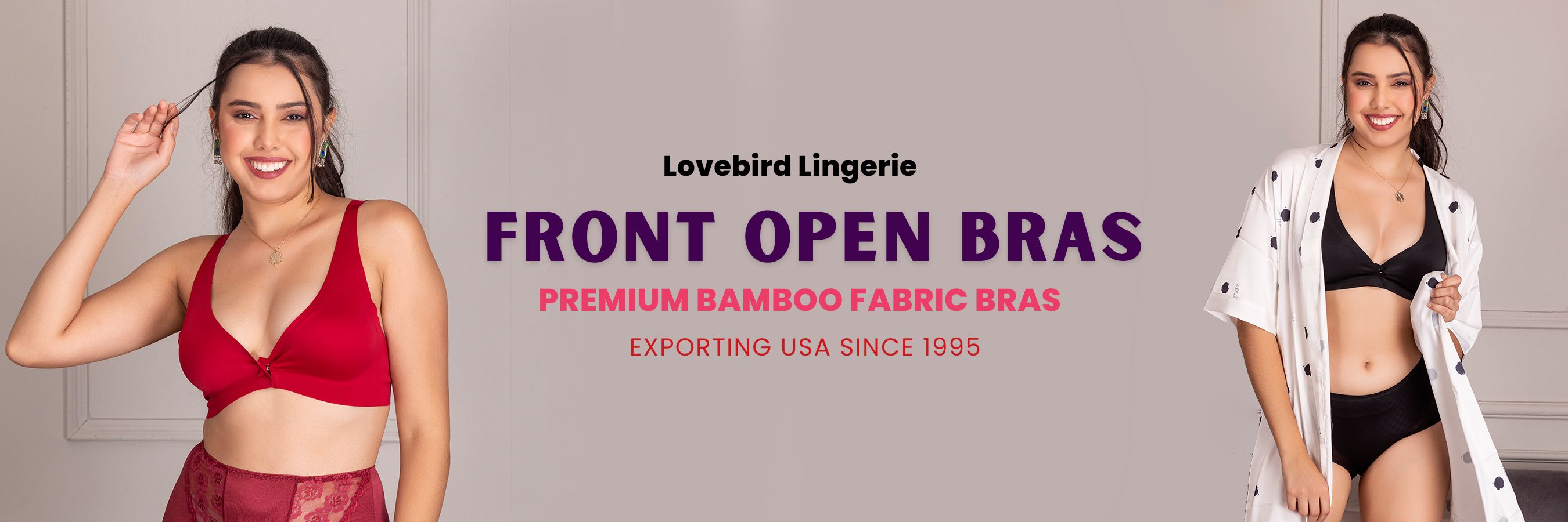 Shop front open bra in India o banner lovebird