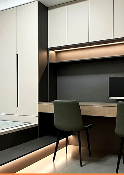 Buy Online SPC Aluminium Honeycomb Bedroom Wardrobe Customization