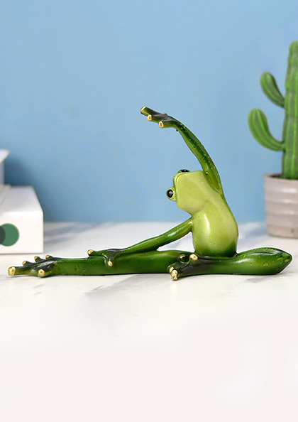 Buy Online Zibo Glass Yoga Frog Table Resin Decor6