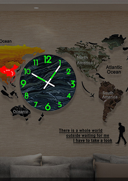 Buy Online Wall Clock3 Mounted Silent Clock World Map