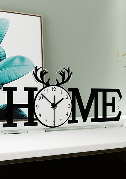 Buy Online Table Clock Home Deer Antlers Clock 30x14cm