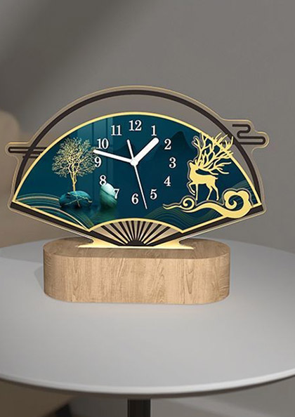 Buy Online Table Clock13 Asian Fan Soft Light Clock 20x20cm
