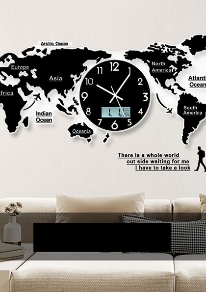Buy Online Wall Clock23 Yizhongmei Creative World Map Clock