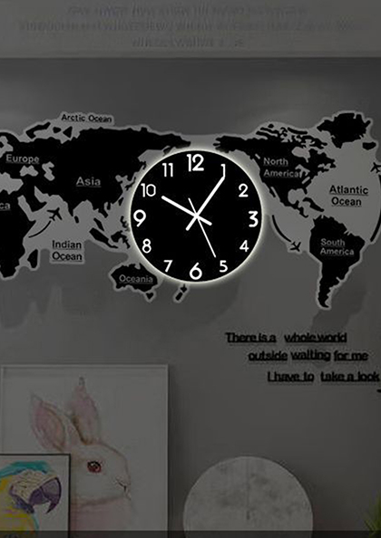 Buy Online Wall Clock23 Yizhongmei Creative World Map Clock