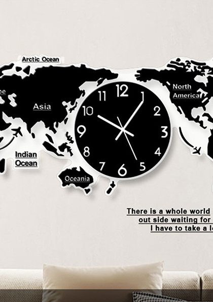 Buy Online Wall Clock24 world Map Cross Border Clock