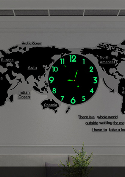 Buy Online Wall Clock24 world Map Cross Border Clock