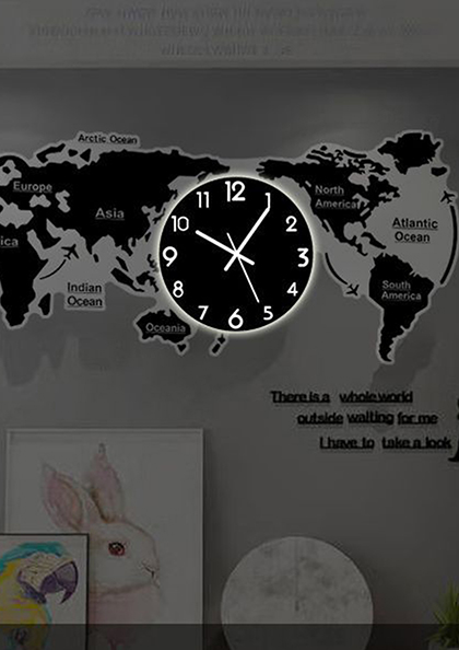 Buy Online Wall Clock24 world Map Cross Border Clock