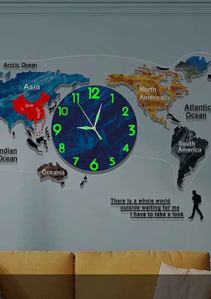 Buy Online Wall Clock31 Yizhongmei World Map Clock