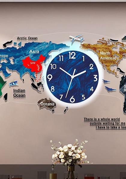Buy Online Wall Clock31 Yizhongmei World Map Clock