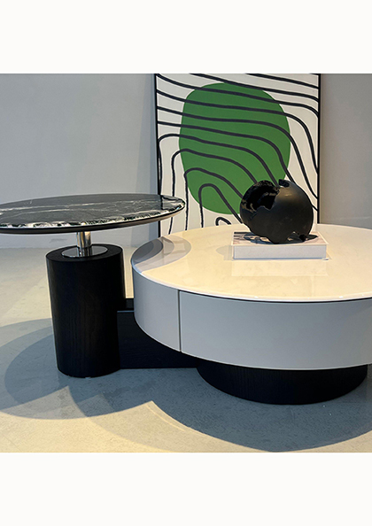 Buy Online 8519 Jazz White Microcrystalline Stone Center Table