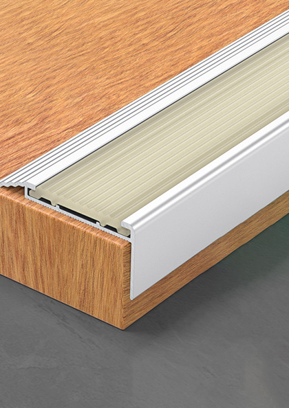 Buy Online Aluminum alloy17 L-shaped stair steps metal belt rubber strips anti-slip strips